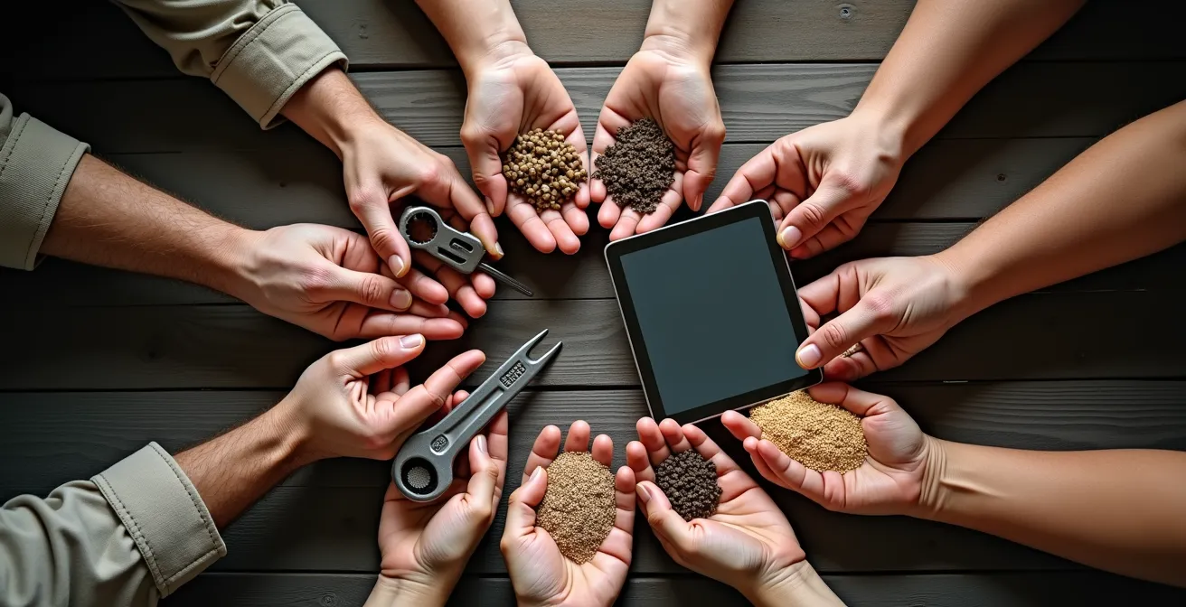 Visual representation of farm worker cross-training capabilities across multiple operational areas