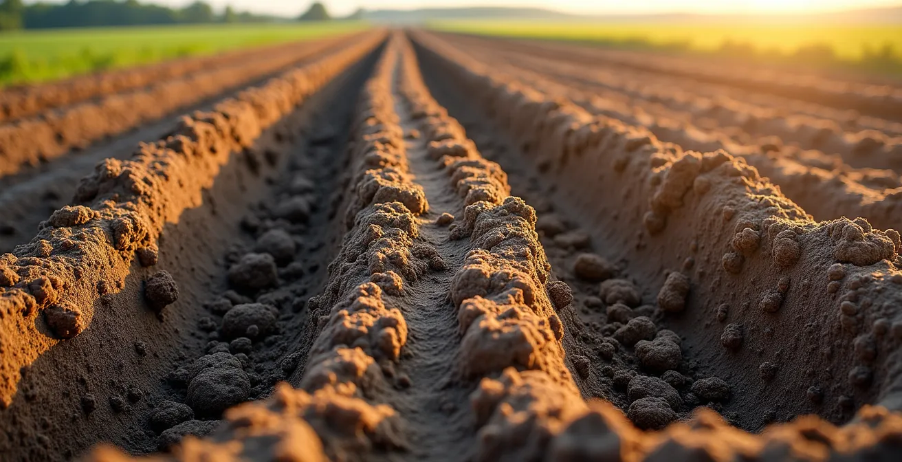 Side view comparison of tractor tire footprints showing pressure distribution patterns