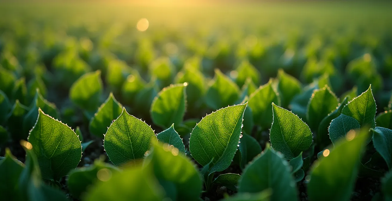 Overhead view showing crosshatch drone flight pattern over agricultural field