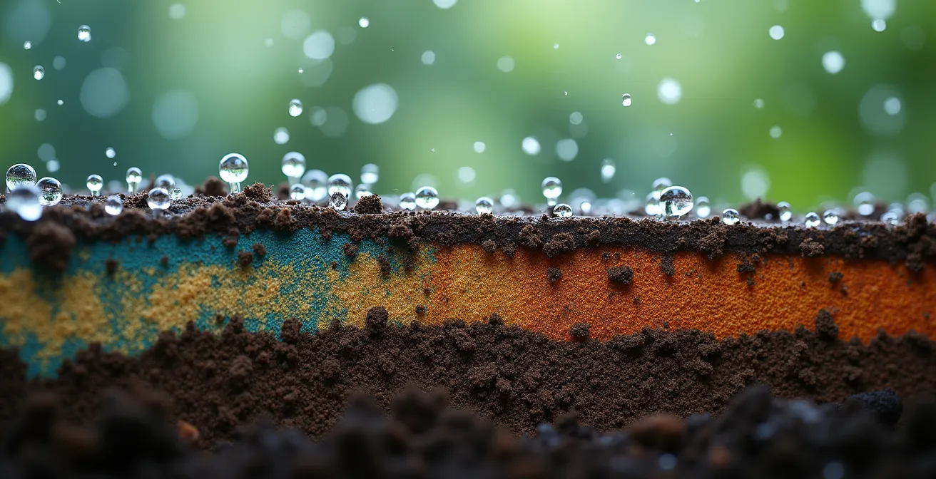 Scientific visualization of weather patterns affecting nitrogen cycles in agricultural soil